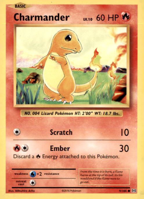 Charmander 9/108 Evolutions English Pokemon Card TCG