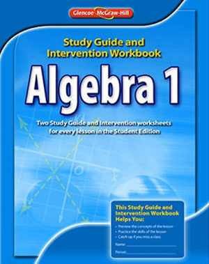 Algebra 1: Study Guide and - Paperback, by Glencoe/McGraw-Hill School Pub - Good