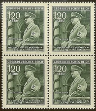 Stamp Germany Bohemia B&M Mi 137 Sc B26 Block 1944 WW2 Dictator Hitler MNH