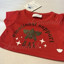 NEW Custom Emotional Support Bat Red Shirt Build a Bear Goth Metal Emo
