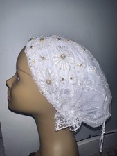 Turban hat Cap Chemo Cancer Turban 100 Cotton Black/White