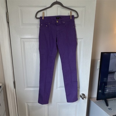 IMAN Purple Jeans Denim Button Zip 5-Pocket Solid Women XS