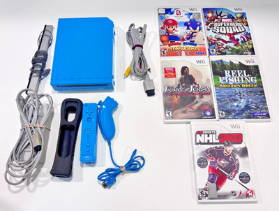 Nintendo Switch Nintendo Wii RVL-S-WD Nintendo Wii Blue RVL-101 Console Bundle w/ Controllers, Sensor