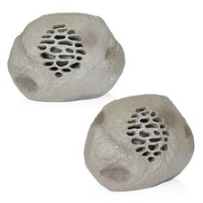 ALPINE CORPORATION QLP952SLR-GR-2 SOLAR BLUETOOTH ENABLED ROCK SPEAKER - GRAY