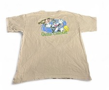 Looney Tunes Taz Golf Cream Tee Shirt Vintage 90's, L, Warner Brothers