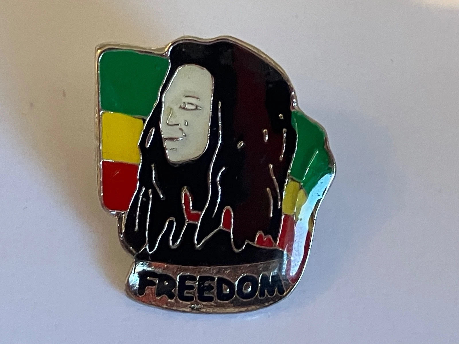 Vintage Original Bob Marley Freedom Enamel Pin Badge
