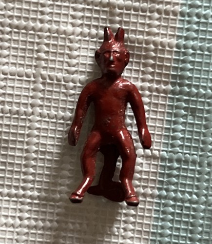 Vintage RARE 1940s Stand Up Metal Devil Demon Halloween Cracker Jack Prize