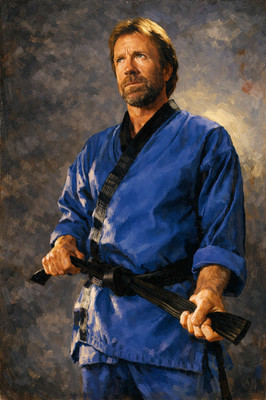 Action Movie Star Chuck Norris Iconic Classic Blue Gi Poster Photo 16x24