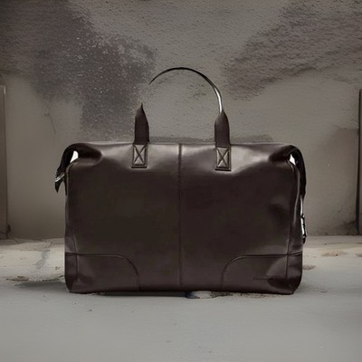 Massimo Dutti Leather Large Bag Brown New With Tags Made In India. 18 x 17 x 8 