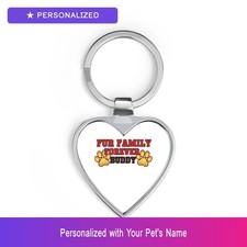 Custom Pet Paw Print Keychain Personalized Name Heart Shaped Pet Easter Gift
