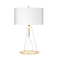 Glamour Moderne Weiß Gold Tischlampe 60W E27 Neu