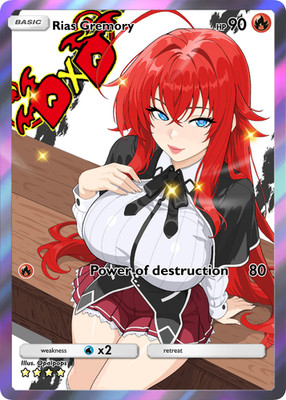 Rias Gremory High School DXD Waifu Card