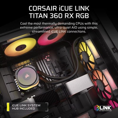 【未開封】Corsair iCUE LINK TITAN 360 RX RGB Amazon.com: CORSAIR iCUE Link Titan 360 RX RGB Liquid CPU Cooler
