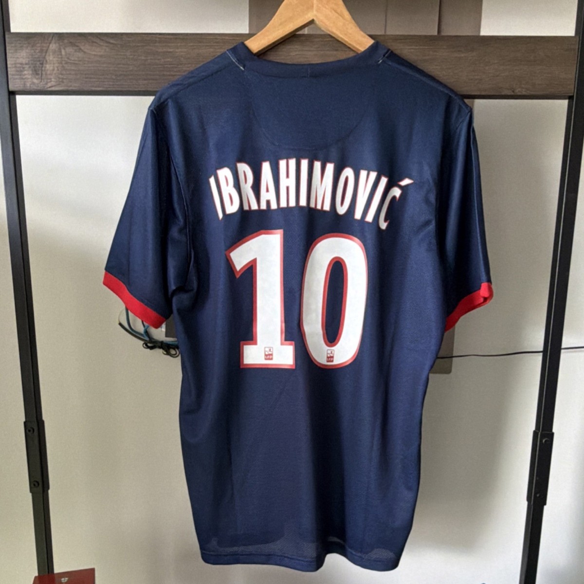 PSG 13-14 Ibrahimovic #10 Soccer Jersey Blue Red White L Official