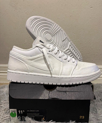 Size 11.5 - Jordan Air Jordan 1 Low Vintage Lichen White/Black 553558-115