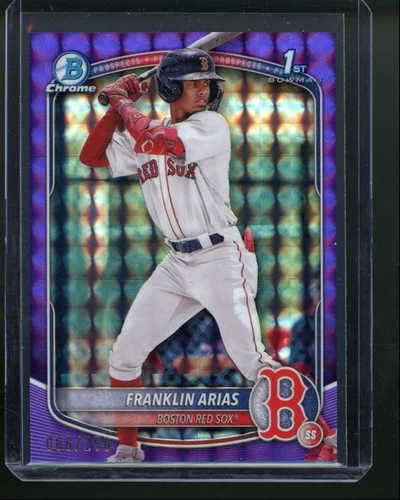 2025 Bowman Chrome Franklin Arias #BCP-67 Purple Geometric /250 Red Sox