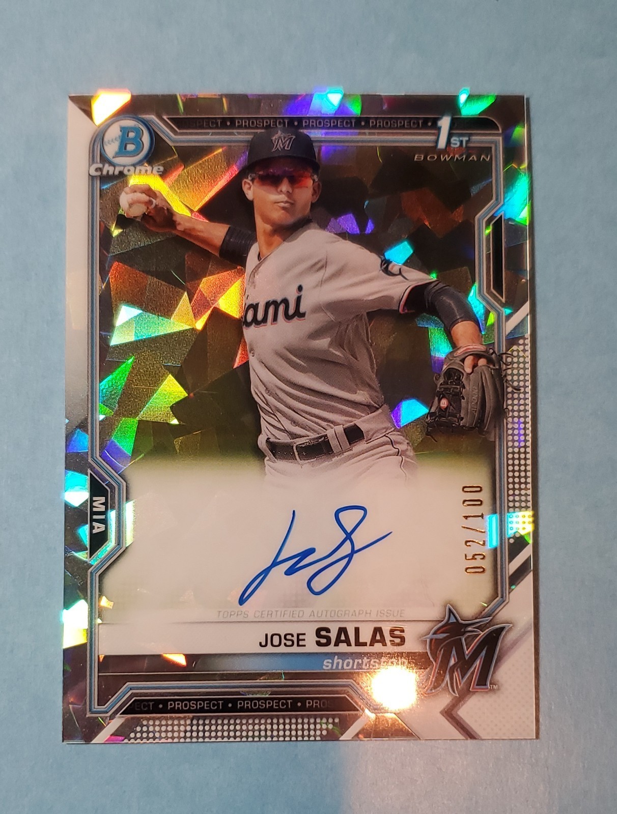 2021 Bowman Chrome Prospects Autographs Jose Salas #CPA-JS Atomic Refractor /100