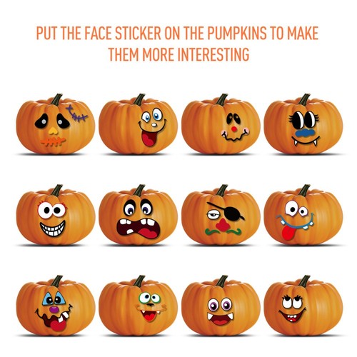 Hágalo usted mismo Conjunto de pegatinas de calabaza para padres e hijos pequeños decoración - Imagen 4 de 10