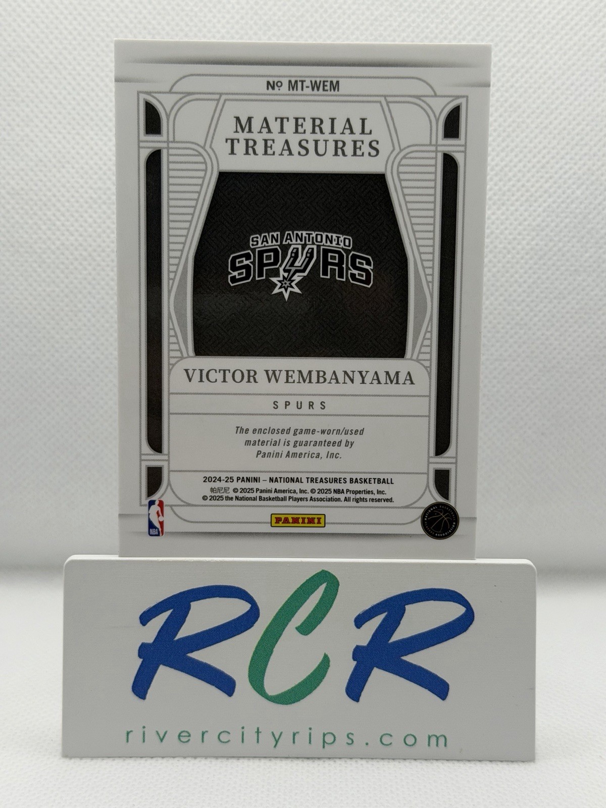 Victor Wembanyama - 2024 National Treasures - Game Worn Materials /99 - Spurs view 2