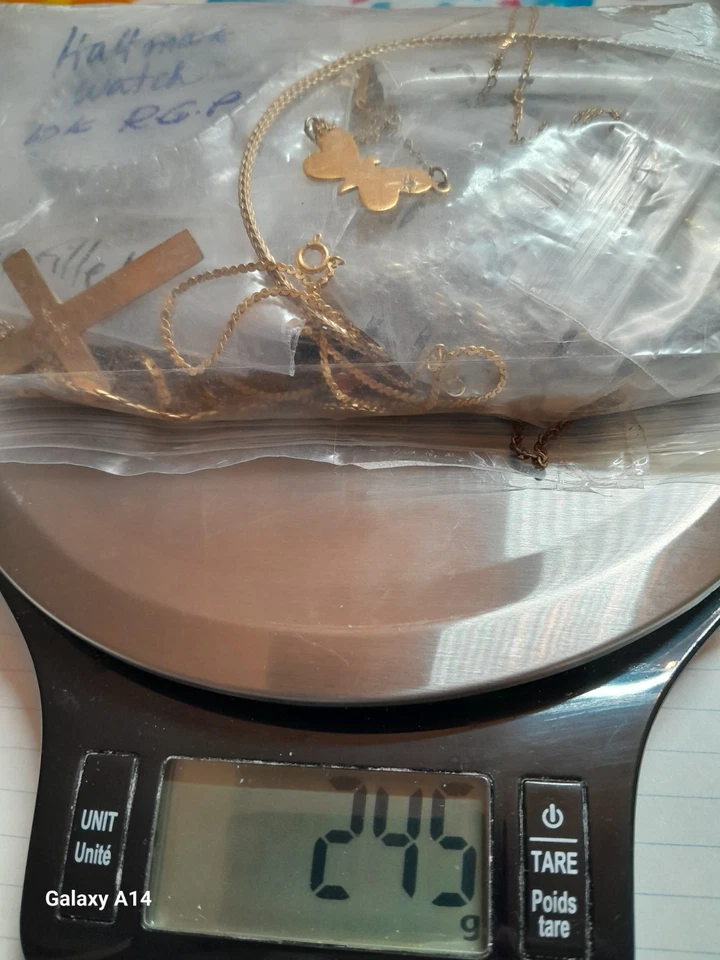 233 gramos de joyería surtida llena de oro de 10k, 12k y 14k Foto 4 de 4