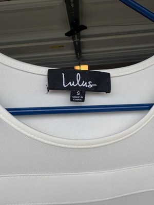 Lulus Final Stretch Ivory Dress- Small - Mid-thigh length- link in description