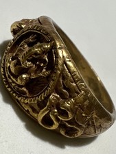 Phra Pikanet Ganesha Hindu God Ring Thai Amulet Brass Pendant Success Wealth 103