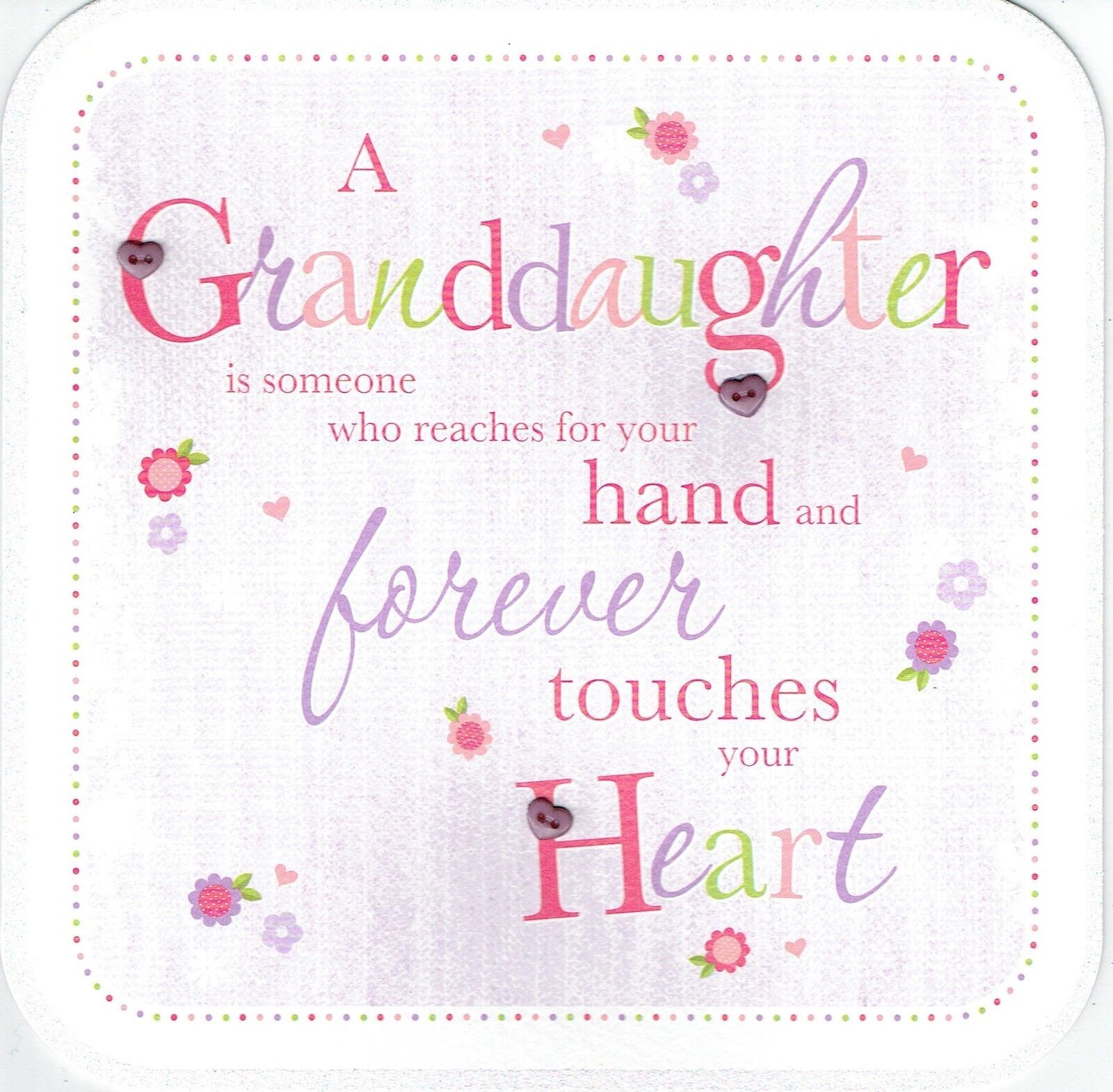 GRANDDAUGHTER BIRTHDAY CARD -  Special Quality Card with Lovely Words