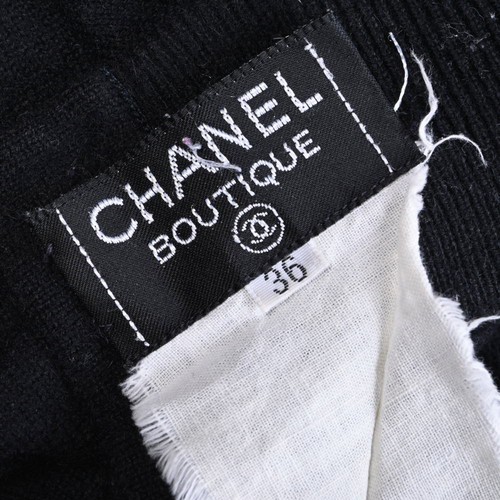 CHANEL Wool High Neck Knit Coco Mark With 3 Buttons 36 Black Used - Picture 9 of 9