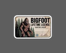 Bigfoot Hunting License Sticker Waterproof Decal Outdoor Funny Gift NEW