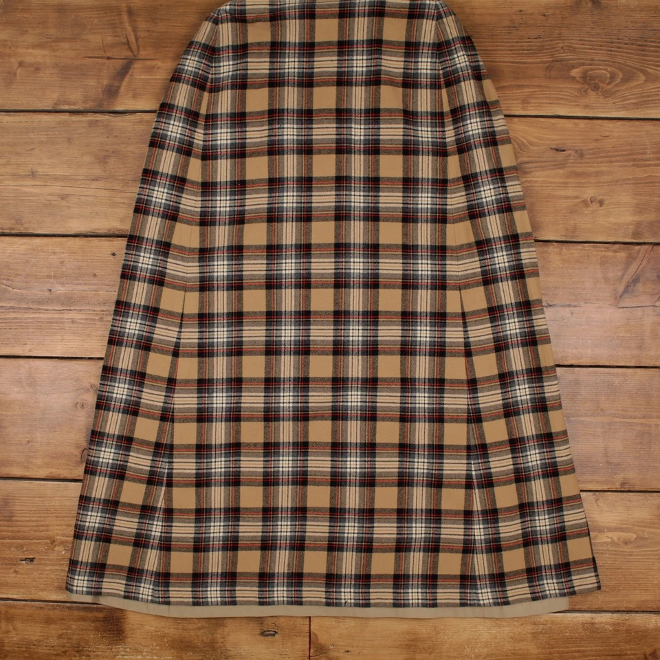 Chaqueta Capa Vintage M Años 70 Cuadros Reversible Cuadros Beige Mujer Foto 4 de 4