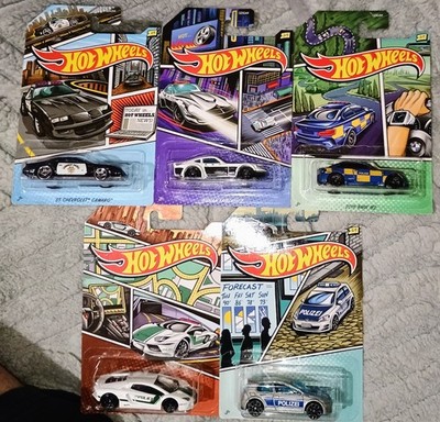 Hot Wheels 2020 – Pacco Da 5 Auto Della Polizia: Chevrolet, Nissan, BMW, Lamborghini E Vol