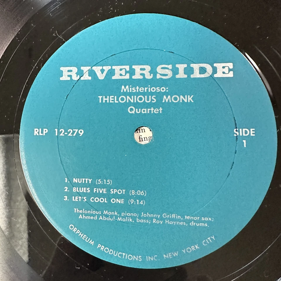 Misterioso Record Vinyl Thelonious Monk Riverside RLP 12-279 Mono Foto 3 de 4