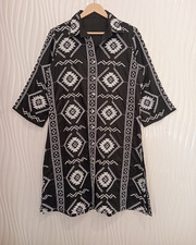 Vintage Pure Cotton Mid Length Dress / Handmade Recycled Sari Clothing MG1176