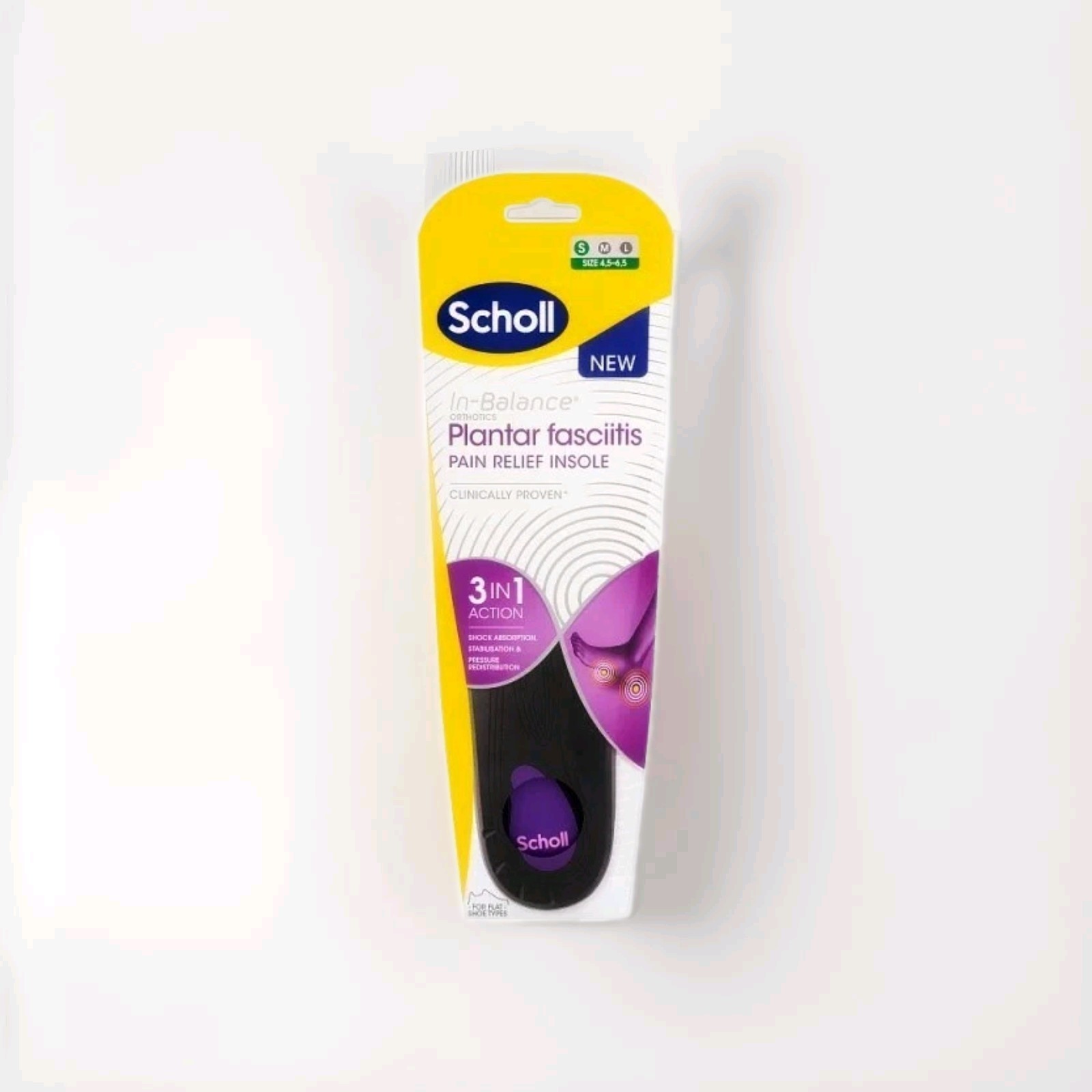 Scholl Plantar Fasciitis Pain Relief Insole Size-Small 4.5-6.5