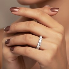 Classic Eternity Wedding Ring Solid 14K Gold 5.50 CT Round Natural Diamond G SI1