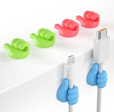 12Pcs Cable Clips, Fun Cord Holders, Silicone Thumb Wall Hooks, Cord Organizer f