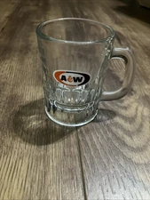 Vtg A&W Root Beer Mini Glass Mug Oval Logo A and W Mug 3" Shot Glass