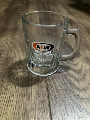 Vtg A&W Root Beer Mini Glass Mug Oval Logo A and W Mug 3'' Shot Glass