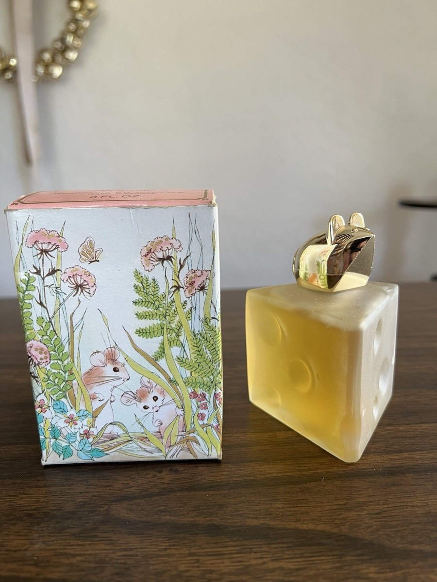 Vintage Avon Swiss Mouse Cologne Bottle Field Flowers 3 oz w Box