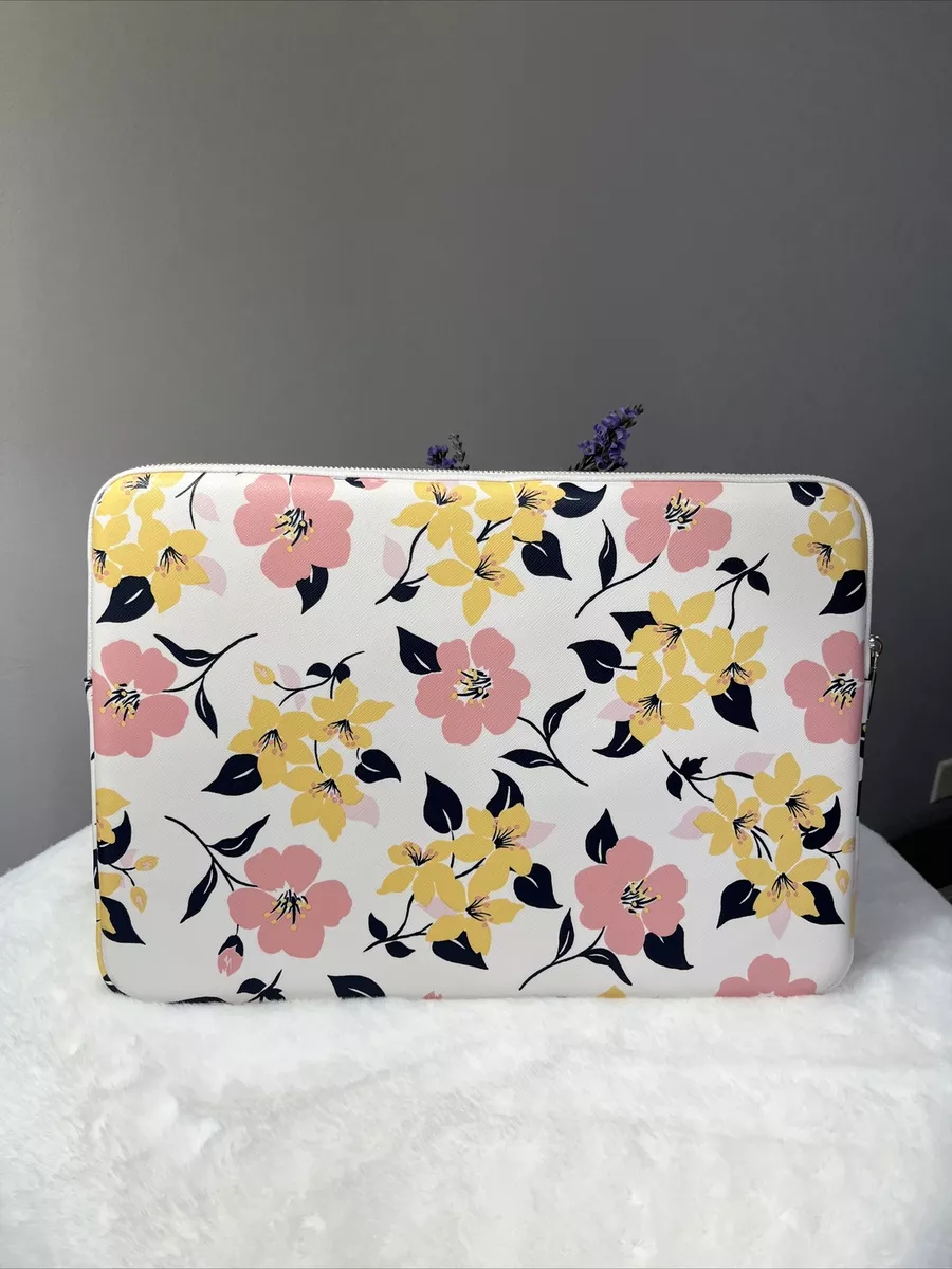 NWT Kate Spade Lily Blooms Print Universal Laptop Sleeve L Zip 15