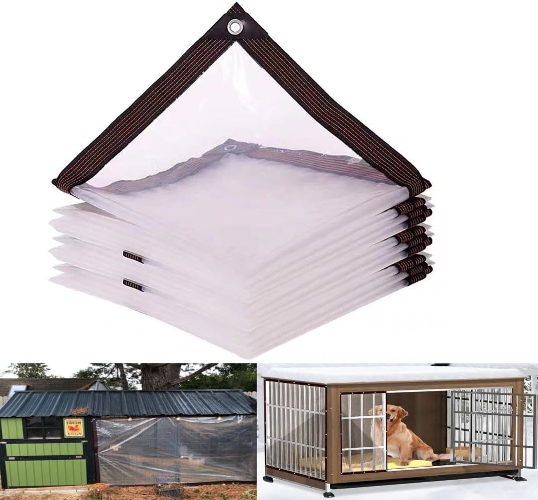 Clear Tarps Heavy Duty Waterproof Outdoor Transparent Cover 10ft×10ft,