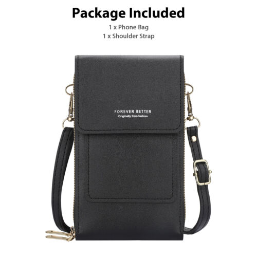 Women Touch Screen Cell Phone Bag Crossbody Shoulder Pouch Purse Key Card Case - Picture 9 of 9