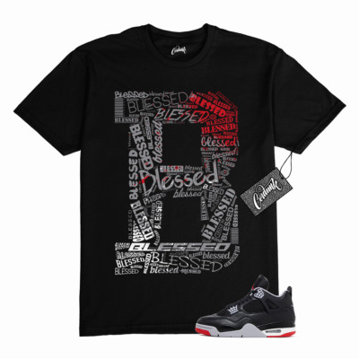 4 Bred Reimagined Cement Grey Varsity Red Summit White Shirt Match B BLS Jordan