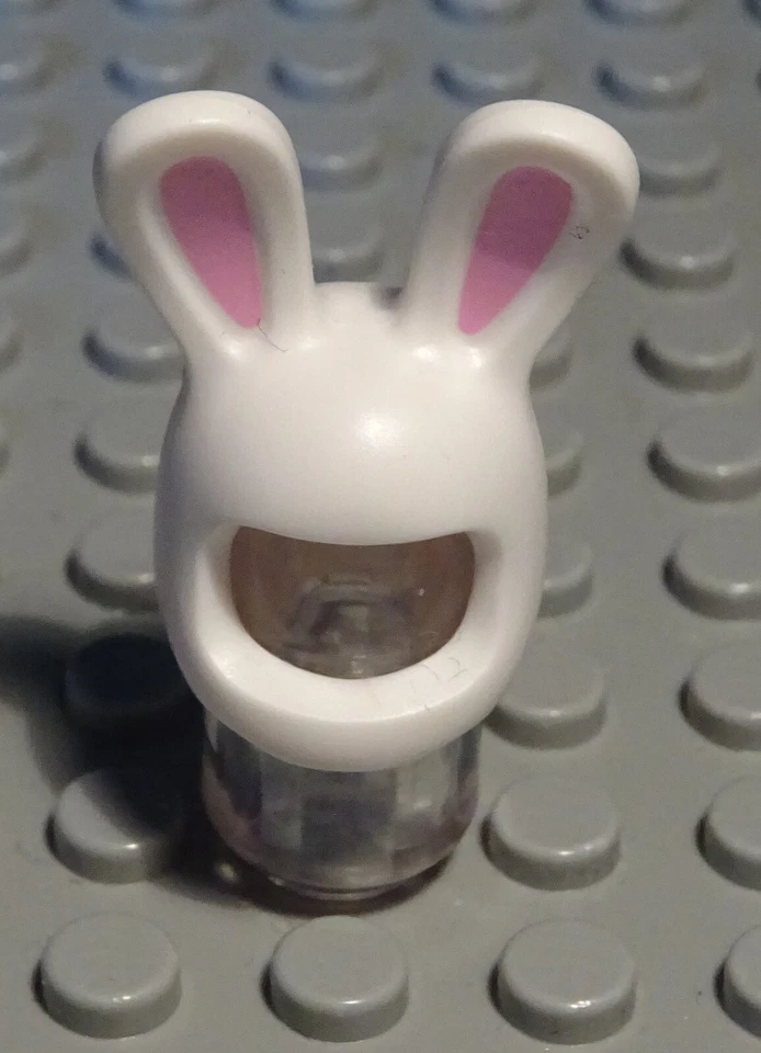Lego Figur Zubehör Kopfbedeckung Hase Weiss Pink - Bild 1 von 1