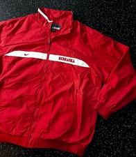 Red Nike Windbreaker Jacket Mens 2XL Red White Nike Mesh Lined Nebraska