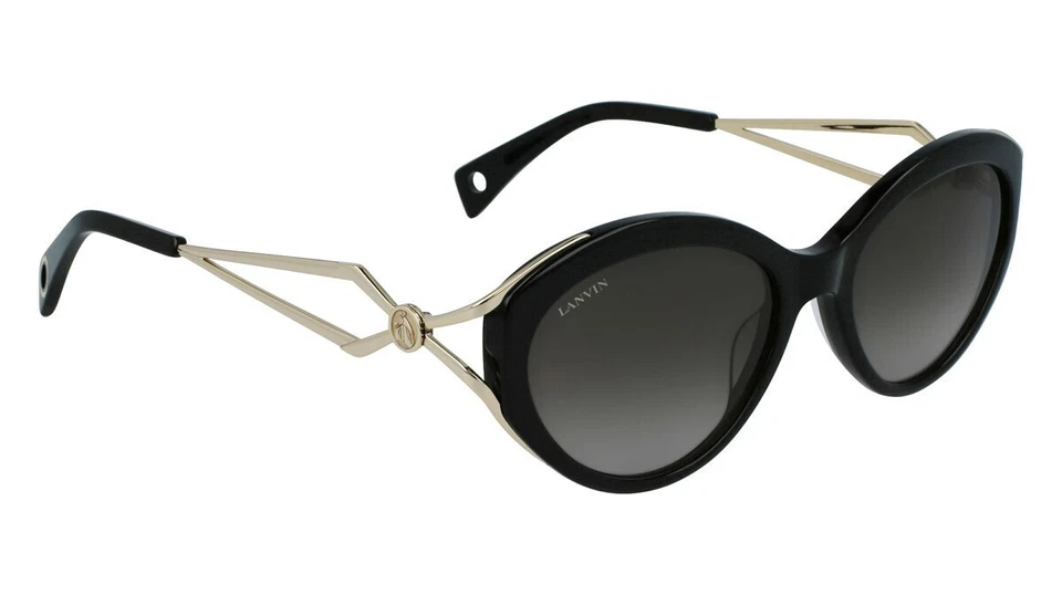 Gafas de sol 400 € Lanvin LNV618S 001 negras y doradas para mujer hechas en Italia Foto 2 de 4
