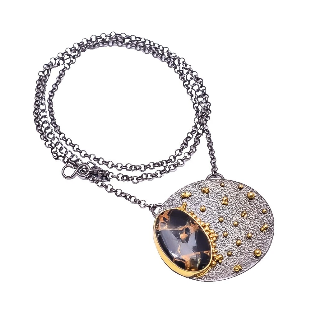 Joyería de Moda De Cobre Obsidiana