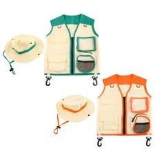 Kids Outdoor Explorer Kit Outdoor Adventure Kit, Vest and Hat Set Role Play