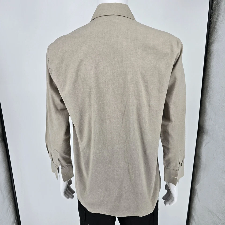 Camisa de vestir vintage años 70 topo cuello ancho puño francés manga larga bolsillo (L) Foto 3 de 4