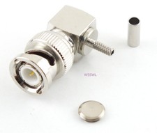 BNC Male Coax Connector Crimp 90 Degree RG-174 LMR-100 - USA Ham Radio Seller